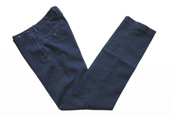 PT01 Trousers: 31/32, Navy blue orange stitching, flat front, cotton/elastane