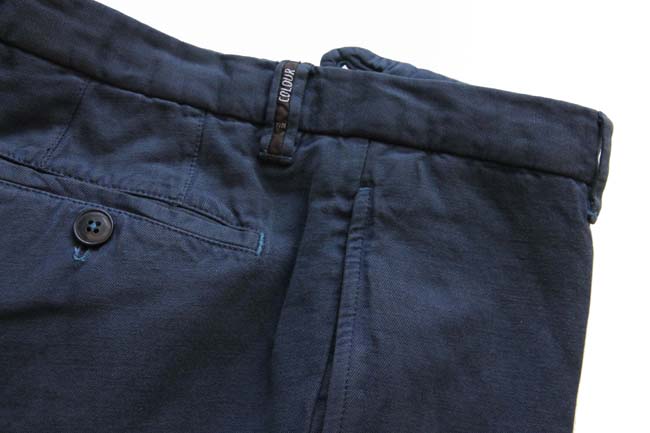 PT01 Trousers: 38/39, Solid navy blue, flat front, cotton/linen