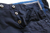 PT01 Trousers: 35/36, Navy blue with blue trim, flat front, cotton