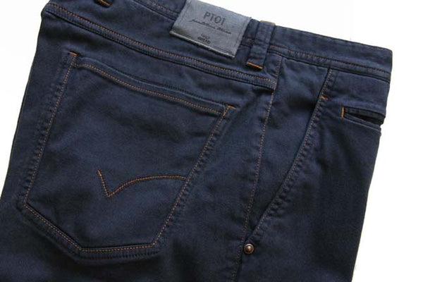 PT01 Jeans: 35/36, Navy blue, flat front, cotton/elastane