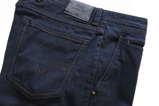 PT01 Jeans: 33/34, Navy blue, flat front, cotton/elastane