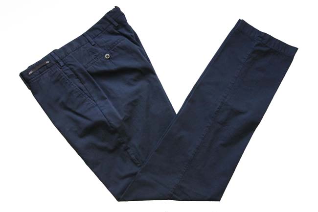 PT01 Trousers: 37/38, Washed navy blue, flat front, cotton