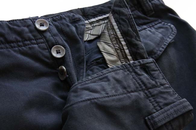 PT01 Trousers: 30, Navy blue, flat front, cotton