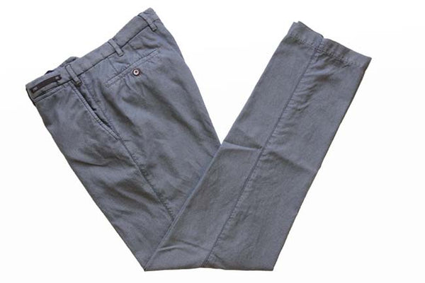 PT01 Trousers: 35/36, Blue melange, flat front, cotton/polyester