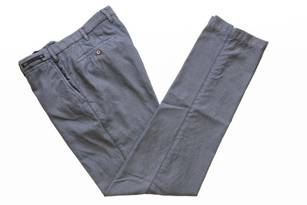 PT01 Trousers: 32, Blue melange, flat front, cotton/polyester