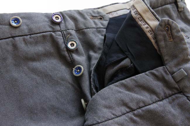 PT01 Trousers: 35/36, Blue melange, flat front, cotton/polyester