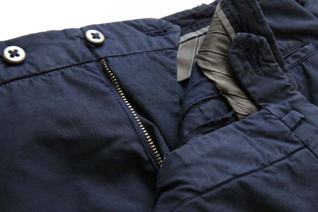 PT01 Trousers: 37/38, Solid navy with side strip, flat front, cotton/elastane