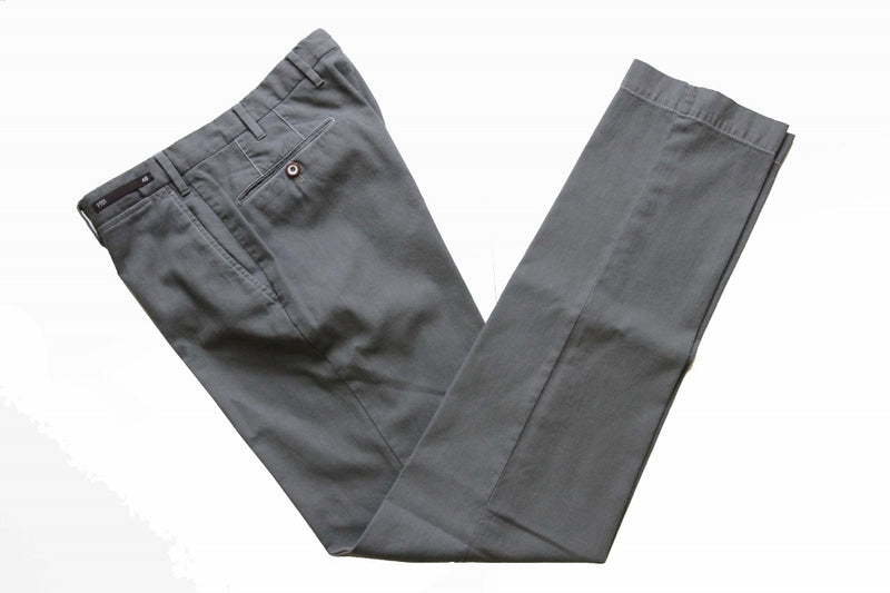 PT01 Trousers: 32, Grey with contrast stitching, flat front, cotton
