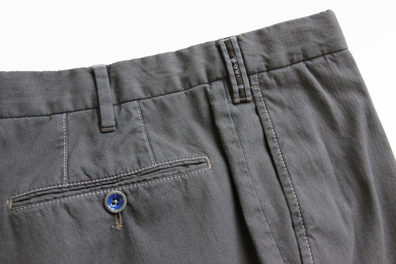 PT01 Trousers: 32, Grey with contrast stitching, flat front, cotton