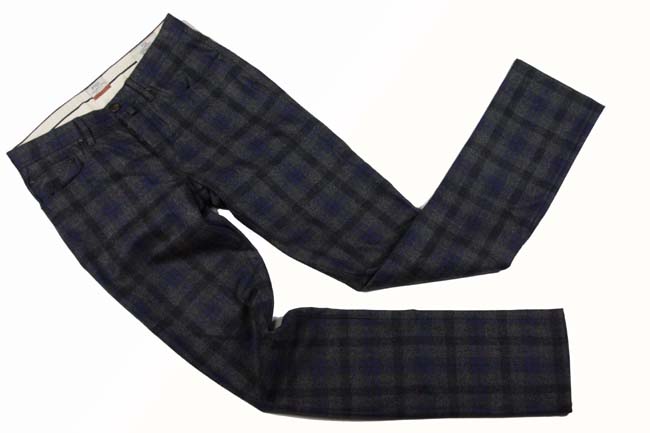 PT05 Jeans: 34, Grey & navy with brown plaid, 5-pocket, pure wool flannel