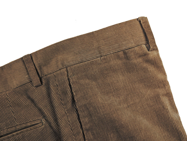 Ralph Lauren Purple Label Trousers 38 Tan Flat front Cotton Corduroy