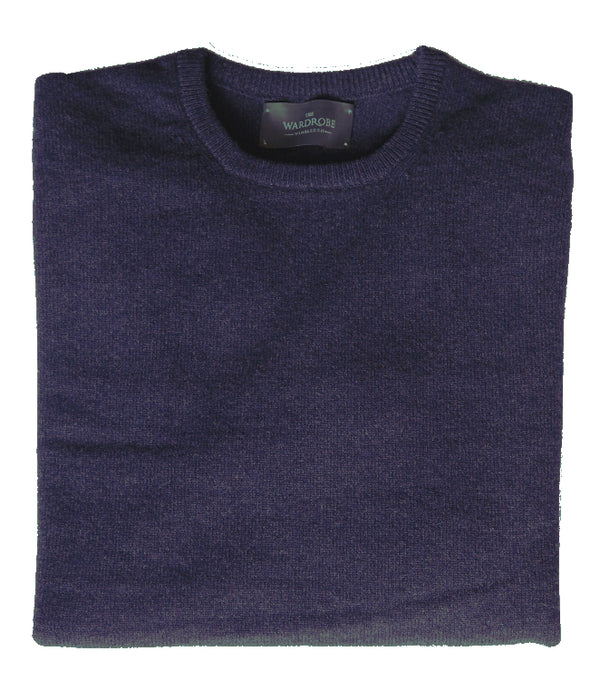 The Wardrobe Sweater Blue heather, crew neck, pure lambswool