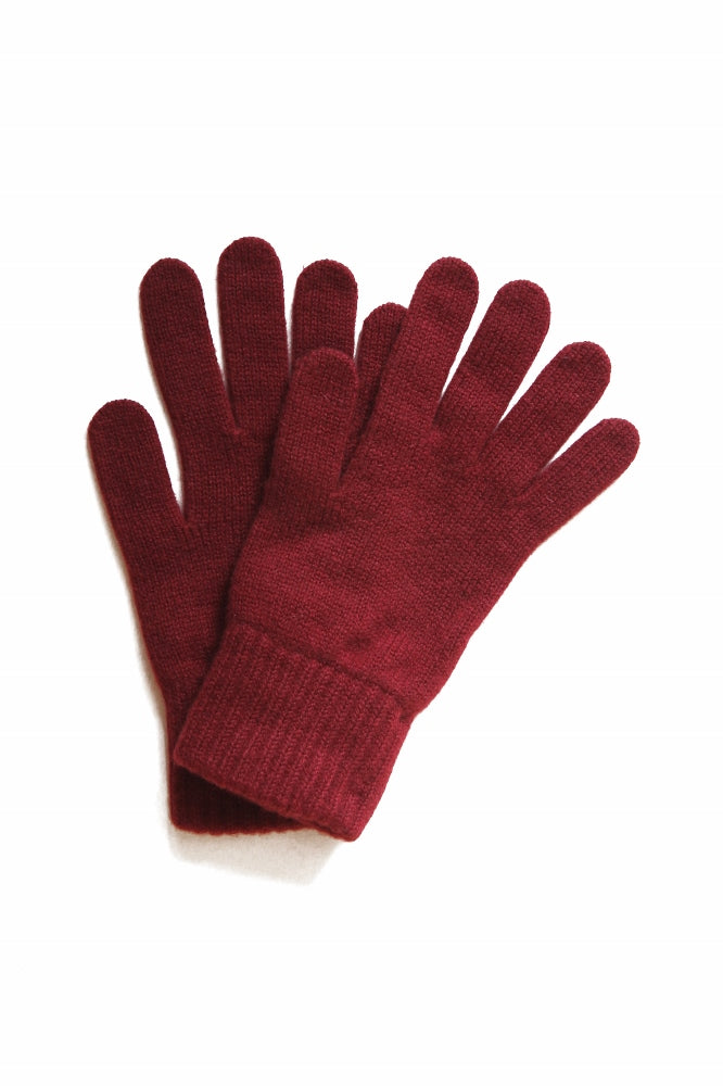 The Wardrobe Gloves Claret One size Pure cashmere