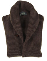 The Wardrobe Sweater Soft Brown Shawl Collar Cardigan 4-Ply Lambswool