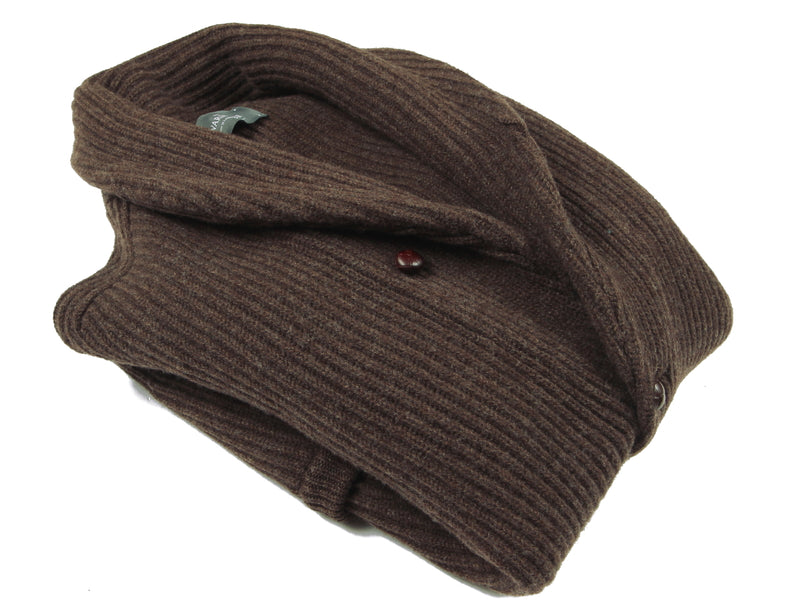 The Wardrobe Sweater Soft Brown Shawl Collar Cardigan 4-Ply Lambswool
