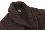The Wardrobe Sweater Soft Brown Shawl Collar Cardigan 4-Ply Lambswool