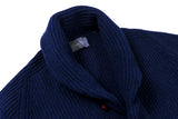 The Wardrobe Sweater Regatta Blue Shawl Collar Cardigan 4-Ply Lambswool