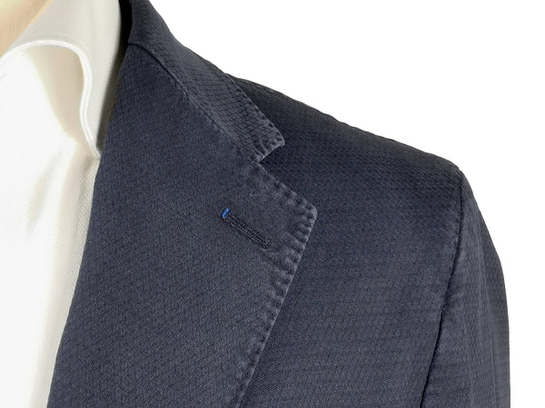 Angelico Sport Coat 38R, Washed navy blue 2-button Cotton/linen/elastane