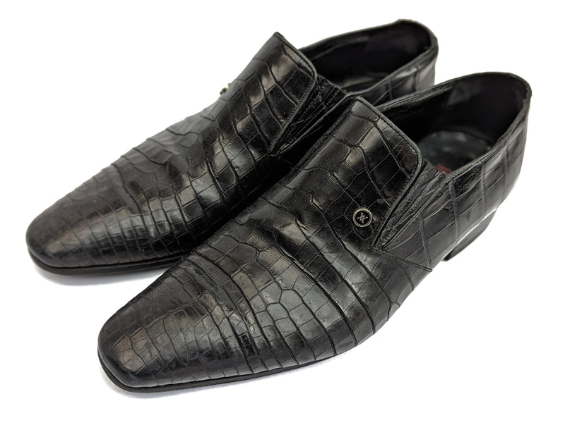 Artioli Slip-On Shoes 9 Black Crocodile Loafers