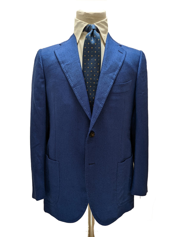 Cesare Attolini Sport Coat: 41/42R, French Blue, 2-button, wool