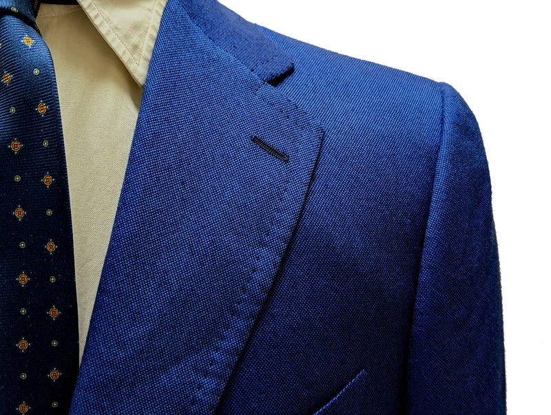 Cesare Attolini Sport Coat: 41/42R, French Blue, 2-button, wool