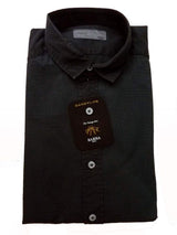 Barba Dandylife Washed Tuxedo Shirt: 15.75, Faded black ribbed front, small collar pure cotton