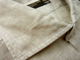 Barba Dandylife Shirt: Oatmeal beige, Spread collar, garment washed/dyed linen