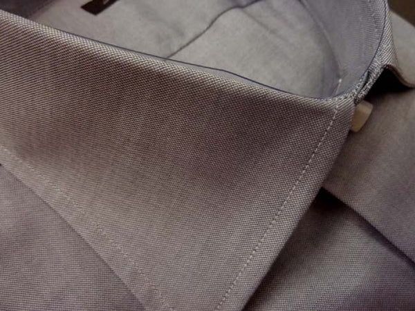 Barba Shirt: 16.5, Grey, spread collar, pure cotton