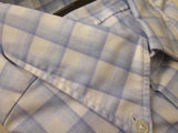 Barba Dandylife Shirt White with blue plaid Button down collar garment washed cotton