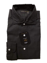 Barba Dandylife Shirt: Dark grey, Spread collar, garment washed/dyed cotton