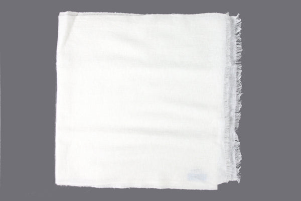 Battisti Scarf White Pure lightweight cashmere whisper