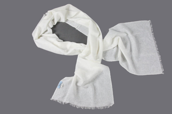 Battisti Scarf White Pure lightweight cashmere whisper