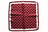 Battisti Pocket Square Red with white paisley pure silkl