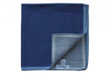 Battisti Pocket Square Cobalt blue with pale blue trim