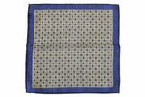 Battisti Pocket Square Blue with blue diamond pattern, pure wool