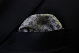 Battisti Pocket Square Blue with blue diamond pattern, pure wool