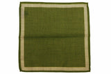 Battisti Pocket Square: Moss green bullseye dot, pure wool