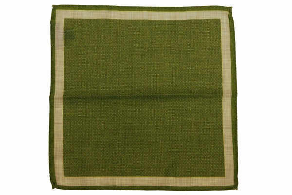 Battisti Pocket Square: Moss green bullseye dot, pure wool