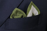 Battisti Pocket Square: Moss green bullseye dot, pure wool