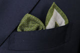 Battisti Pocket Square: Moss green bullseye dot, pure wool