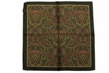 Battisti Pocket Square: Brown w/olive, mauve, purple paisley, pure silk