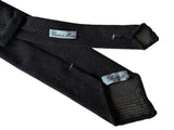 Battisti Tie: Charcoal plaid, hand-rolled unlined tip, pure wool