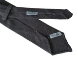 Battisti Tie: Charcoal puppytooth check, hand-rolled unlined tip, pure cashmere