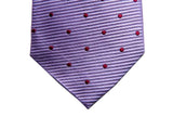 Battisti Tie Lavender ribbed with fuchsia polkadots, 7-fold, pure silk