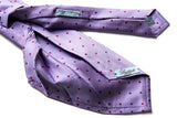 Battisti Tie Lavender ribbed with fuchsia polkadots, 7-fold, pure silk