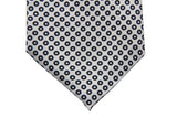 Battisti Tie White with midnight bullseyes 7-fold, pure silk