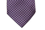 Battisti Tie: Lavender with midnight bullseyes, 7-fold, pure silk