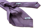 Battisti Tie: Lavender with midnight bullseyes, 7-fold, pure silk