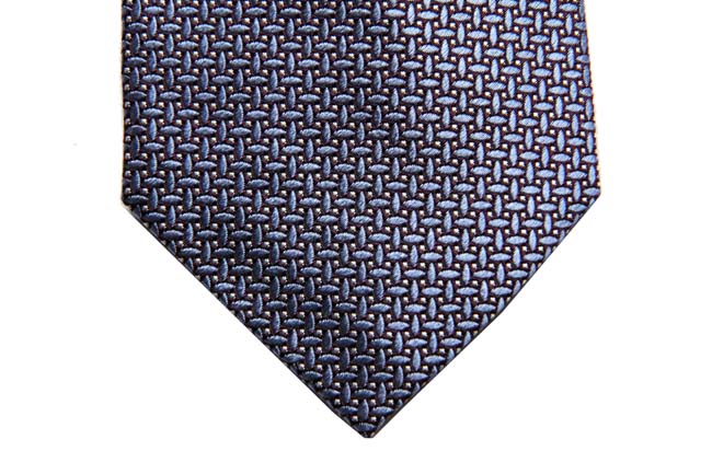 Battisti Tie: Pale blue woven pattern, 7-fold, pure silk