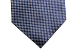 Battisti Tie: Blue with white woven pattern, 7-fold, pure silk<br>